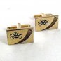 Vintage Goldtone Black Carriage Cufflinks By HICKOK USA 9417