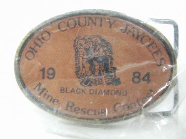 MIP 1984 Ohio County Jaycees Mine Rescue Contest Belt Buckle by RJ 111915