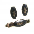Sterling Silver Siam Dancer Niello Cufflinks Tie Clasp Unbranded 81915
