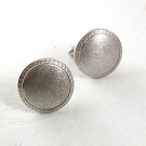 Vintage Brushed Silvertone Cufflinks By HAYWARD 82217