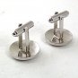 Vintage Brushed Silvertone Cufflinks By HAYWARD 82217