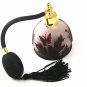 Gold Tone Orange & Black Art Glass Butterfly Perfume Bottle & Atomizer 1117