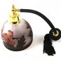 Gold Tone Orange & Black Art Glass Butterfly Perfume Bottle & Atomizer 1117