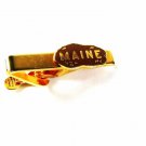 Goldtone Red Enameled Maine Tie Clasp By KINNEY CO 41116