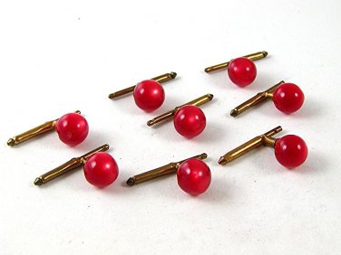 1950's - 60's Eight (8) Pink Shirt Studs / Cufflinks 9916