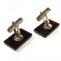Oriental Writing Silvertone Faux Tortoise Clear Cufflinks Unbranded 81915
