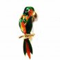 Vintage 1950's-60's Gold Tone & Green Parrot Brooch 8416