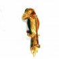 Vintage 1950's-60's Gold Tone & Green Parrot Brooch 8416