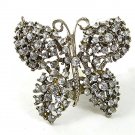 1950's Silvertone & Rhinestones Butterfly Brooch 4217