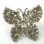 1950's Silvertone & Rhinestones Butterfly Brooch 4217