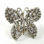 1950's Silvertone & Rhinestones Butterfly Brooch 4217