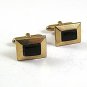 Vintage 1960's Goldtone & Black Cufflinks By SWANK 10217