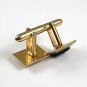 Vintage 1960's Goldtone & Black Cufflinks By SWANK 10217