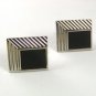 Vintage Silvertone & Black Cufflinks By SPEIDEL 51917