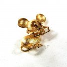 Gold Tone Cute Mouse w/ Glasses Brooch By AVON 8416