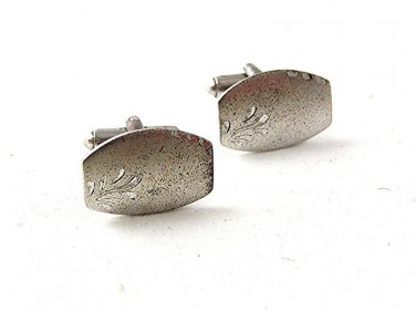 Mid Century Modern Sterling Silver Flower Cufflinks 1917