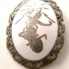 Vintage Sterling Neillo Siam Dancer Lady Ladies Brooch ab