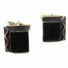 Vintage Sterling Silver & Black Snake ??? Cufflinks PAT 2472958 81016