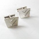 Vintage Chevron V Sterling Silver Cufflinks Unbranded 3816