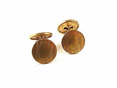 Edwardian / Deco Monogrammable Gold Tone Cufflinks 82016f