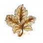 Vintage Goldtone Filigree 5 Leaf Brooch Brooch Unbranded 10715