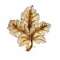 Vintage Goldtone Filigree 5 Leaf Brooch Brooch Unbranded 10715