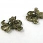 1950's Silver Tone Butterfly Screw Back Earrings 21617