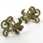 1950's Silver Tone Butterfly Screw Back Earrings 21617