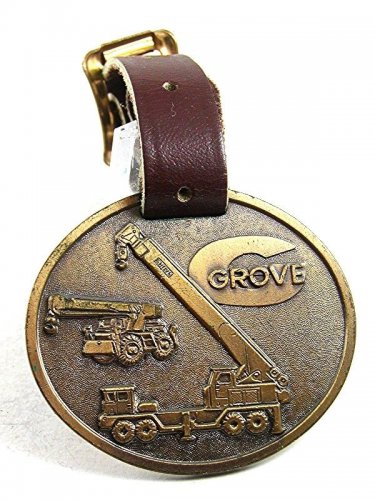 Vintage GROVE Hydraulic Truck Crane Watch Fob 101617