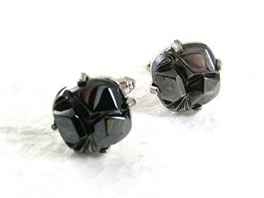1960's Silvertone Hematite Cufflinks by Sarah Coventry 31817