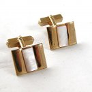 1950's - 60's Gold Tone & Mother of Pearl Cufflinks By SWANK 121916