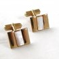 1950's - 60's Gold Tone & Mother of Pearl Cufflinks By SWANK 121916