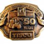 1986 Tisco Tractor Implement Supply Co. Brass Belt Buckle Limited Edition