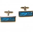 Great Lookiing Dressy Silvertone & Blue Cufflinks Unbranded 101515