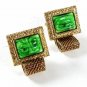 1970's Goldtone & Green Wrap Around Cufflinks Unbranded 41216