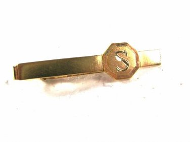Goldtone Initial or Letter S Tie Clasp Unbranded 32116bb