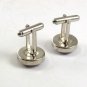 Vintage Silvertone Pink & Blue Cloth Cufflinks 101817