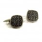 Vintage Silvertone Black Tic Tac Toe Cufflinks X's & O's 81217