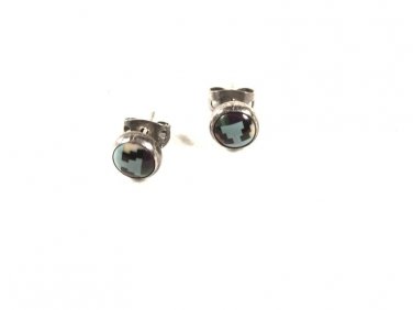 Native American Sterling Silver Turquoise ETC Pierced Earrings Unbranded 53016