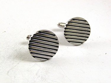 Vintage Silvertone Round Cufflinks 101217