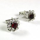Vintage Silvertone Red Cufflnks 92017