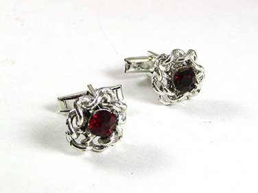Vintage Silvertone Red Cufflnks 92017