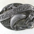 1985 I'd Rather Be Fishing Belt Buckle by Siskiyou 22816