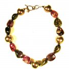 Silvertone Natural Stones Beaded Necklace / Choker 16" Unbranded 82715