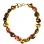 Silvertone Natural Stones Beaded Necklace / Choker 16" Unbranded 82715