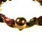 Silvertone Natural Stones Beaded Necklace / Choker 16" Unbranded 82715