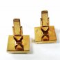 Vintage Gold Tone & Green Jadite Dressy Cufflinks w/ Pat. 2974381 8916