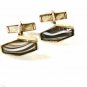 Silvertone Brown Grey White Cufflinks Unbranded 33116