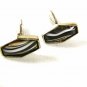 Silvertone Brown Grey White Cufflinks Unbranded 33116
