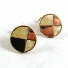 Vintage Goldtone & Mother of Pearl Cufflinks By SWANK 102817